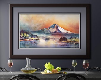 Mount Hood Oregon Watercolor PRINT. Mt. Hood Painting. Pacific Northwest Mountain Art. Mt Hood Wall Decor. Mt Hood Art. Mt Hood Print.