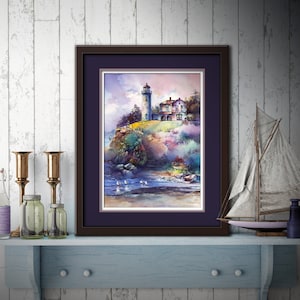 Admiralty Head Lighthouse Watercolor PRINT Pacific Northwest Lighthouse Watercolor Painting Lighthouse Gift Whidbey Island Lighthouse PRINTS
