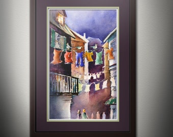 Whimsical Seagull PRINT, Funny Watercolor Bird Art, Kids Room Art