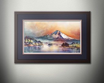 【DISCERNMENT】Water painting standard painting hood Mount Hood Watercolor Painting *digital Download Art Print