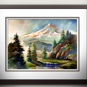 Mount Hood Wall Art, Mt Hood PRINT, Mt. Hood Wall Decor. Pacific Northwest Gift, Oregon Mountain Painting, Mt Hood Decor, Oregon Wall Art