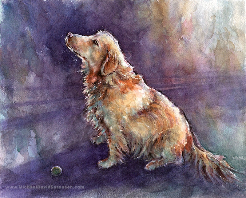 Golden Retriever Watercolor Giclee Print, Dog Art Wall Decor - Etsy