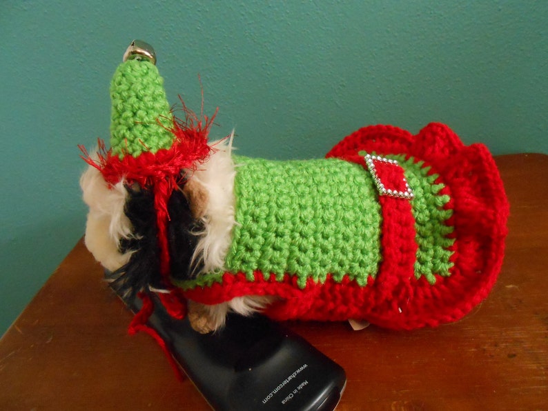 Xmas Guinea Pig Outfit Guinea Pig Sweater Guinea Pig Clothes Tiny Christmas Elf Dress Elf Costume for Guinea pig