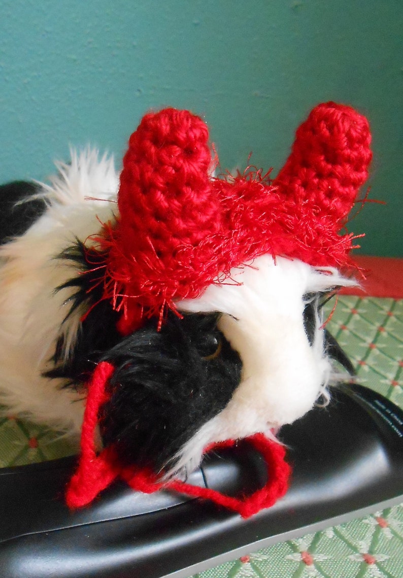 Guinea pig clothes Guinea pig Devil Hat Tiny pet Costume Crocheted Devil Horn Hat,for Bearded Dragon Halloween Guinea pig Costume