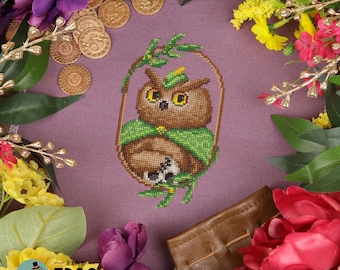Dnd Owlbear Cross Stitch Pattern PDF Fantasy Creature Dungeons And Dragons Owlbear Adventurer