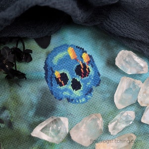 Life Rekindled - spooky skull witchy mushroom colorful stitch pattern PDF