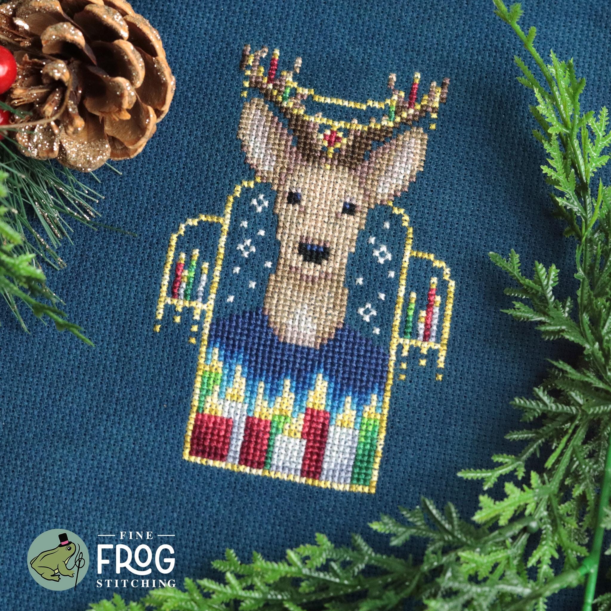 Reindeer Holiday Yule Winter Cross Stitch Pattern PDF Deer Christmas ...