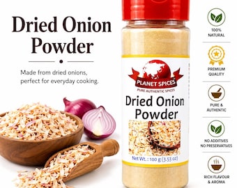 Pure Onion Powder: Ground Dehydrated Indian Onion Spice