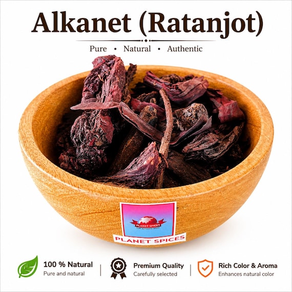 Alkanet Root, Whole Ratanjot, Natural Red Colour