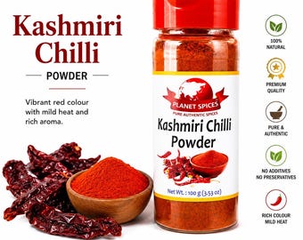 Kashmiri-Chilipulver – Deggi Mirch – Farbig mit milder Schärfe