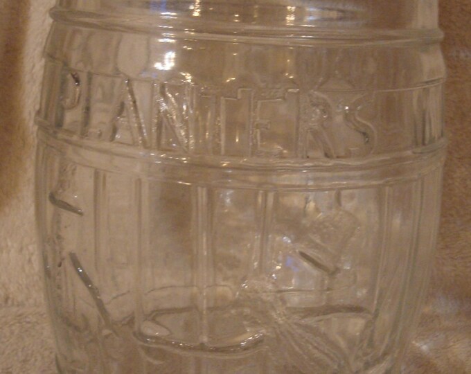 Planters Peanuts Glass cookie Jar Vintage Etsy
