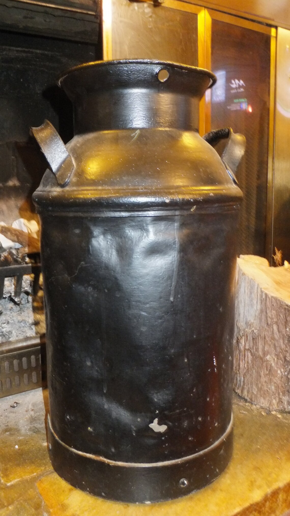 Antique Hand Painted Metal Milk Can Etsy