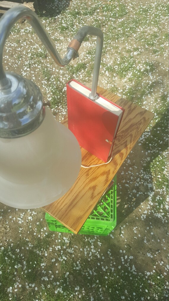 Items similar to Book Stack Table Lamp with Wood Table, swivels ...
