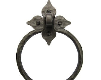 Rustic Spanish Spade Wrought Iron Towel Ring BHR4