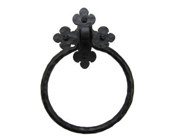 Rustic Spanish Club Wrought Iron Towel Ring BHR2