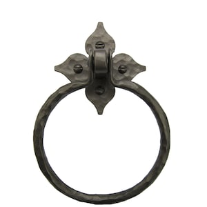 Rustic Spanish Spade Wrought Iron Towel Ring BHR4