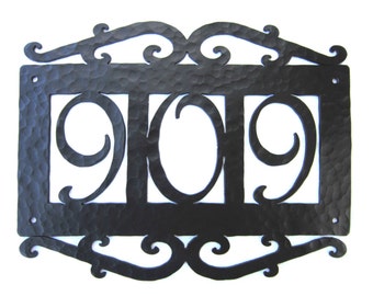 APH13 Rustic Mediterranean address plaque 3 number