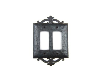 Spanish Revival Scroll Iron Switch Plate Double GFI Decora EPH25