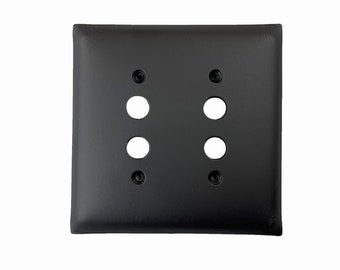 Classic Modern Farmhouse Iron Switch Plate Double Push Button SEPH525