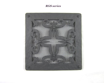 RGS series square Spanish style hammered wrought iron register vent grill screen