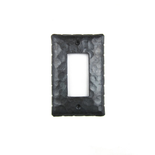 Rustic Rancho Style Hammered Iron Switch Plate Cover Single GFI EPH43