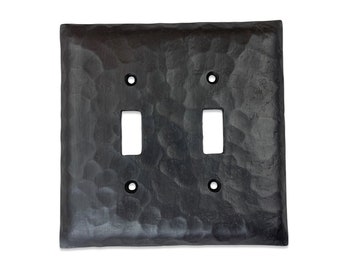 Rustic Farmhouse Iron Switch Plate Double Toggle EPH54