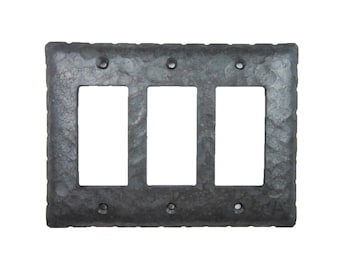 Rustic Rancho Style Iron Triple Switch Plate GFI Decora  EPH432