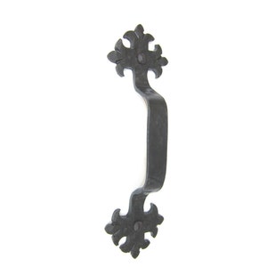 HPy1a hammered rustic wrought iron cabinet pull