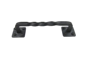 Farmhouse Twisted Wrought Iron Cabinet Pull 6 inch HPF6