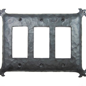 Rustic Spanish Revival Iron Triple GFI Decora Switch Plate EPH332