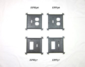 EP3 series Spanish revival wrought iron double switchplate  toggle and duplex or GFI
