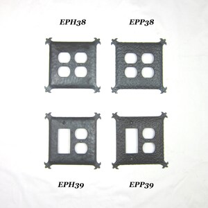 EP3 series Spanish revival wrought iron switchplate double duplex or duplex and GFI