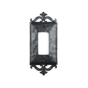 Rustic Spanish Revival Scroll Hammered Iron Switch Plate Cover GFI Style EP23