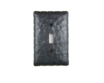 Rustic Rancho Style Hammered Iron Switch Plate Cover Single Toggle EPH4