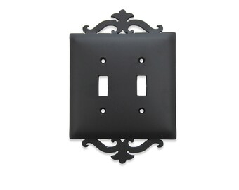 Classic Spanish Scroll Iron Switch Plate Double Toggle SEPH24