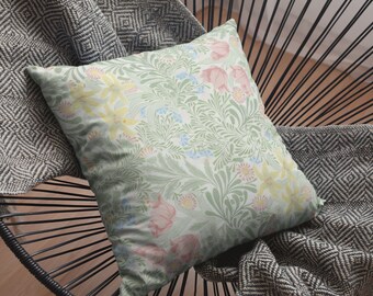 William Morris Tapestry Pillow – Floral Jacquard, Arts & Crafts Style