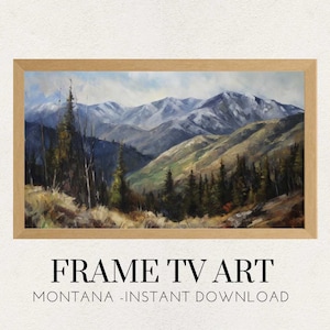 Montana Wilderness Landscape Oil Painting for Frame TV & Samsung TVs or Print - Digital Download Art Printable