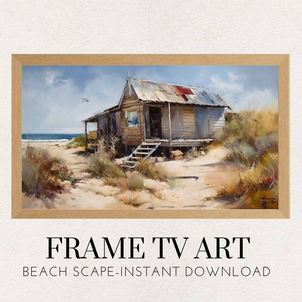 Beach Scape Coastal Summer Oil Painting for Frame TV & Samsung TVs or Print - Digital Download Art Printable