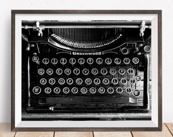 Vintage Typewriter Photo, Typewriter Art Print, Writing Art, Office Wall Art, Typography Wall Art, Typography Print, Gifts for Writers