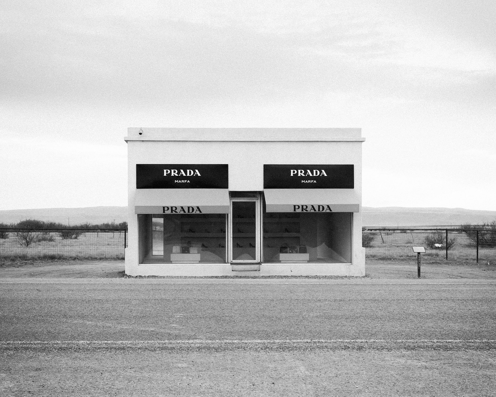Black & White Marfa Picture, Marfa Photo, Famous Fashion Art
