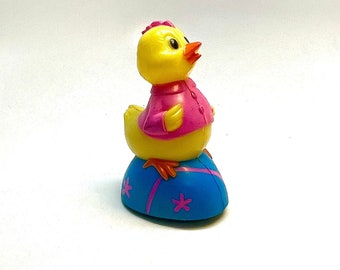 Vintage Easter Chick Riding an Egg Friction Drive Toy, Easter, Decoration, Easter Novelty, 1980