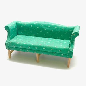 Vintage late 70's real wood sale frame couch cushion printed retro gauche