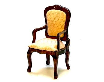 QUEEN ANNE WING CHAIR VINTAGE CONCORD MUSEUM 3809 DOLLHOUSE FURNITURE MINIATURES 