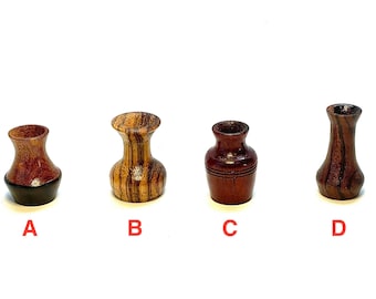 Miniature Turned Vases, Dollhouse, Artisan, Wood, Folk Art, Turned Wood, Handmade, Vintage, 1:12 Scale, 1970