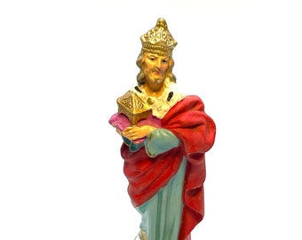 Wise Man, King, Figurine, Nativity, Crèche, Composition, Replacement, Hand Painted, Italy, 1960's