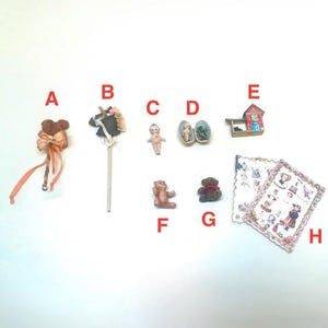 Dollhouse Toys, Miniature, Hobby Horse, Kewpie Porcelain Doll, Puppet, Teddy Bears, Paper Dolls, Artisan, Handmade, 1980's
