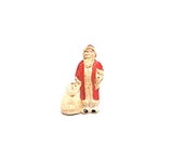 Vintage Chalk Santa Claus, England, Snow Babies, Putz, Snow Village, Figurine, Christmas, Collectible, Miniature, 1940
