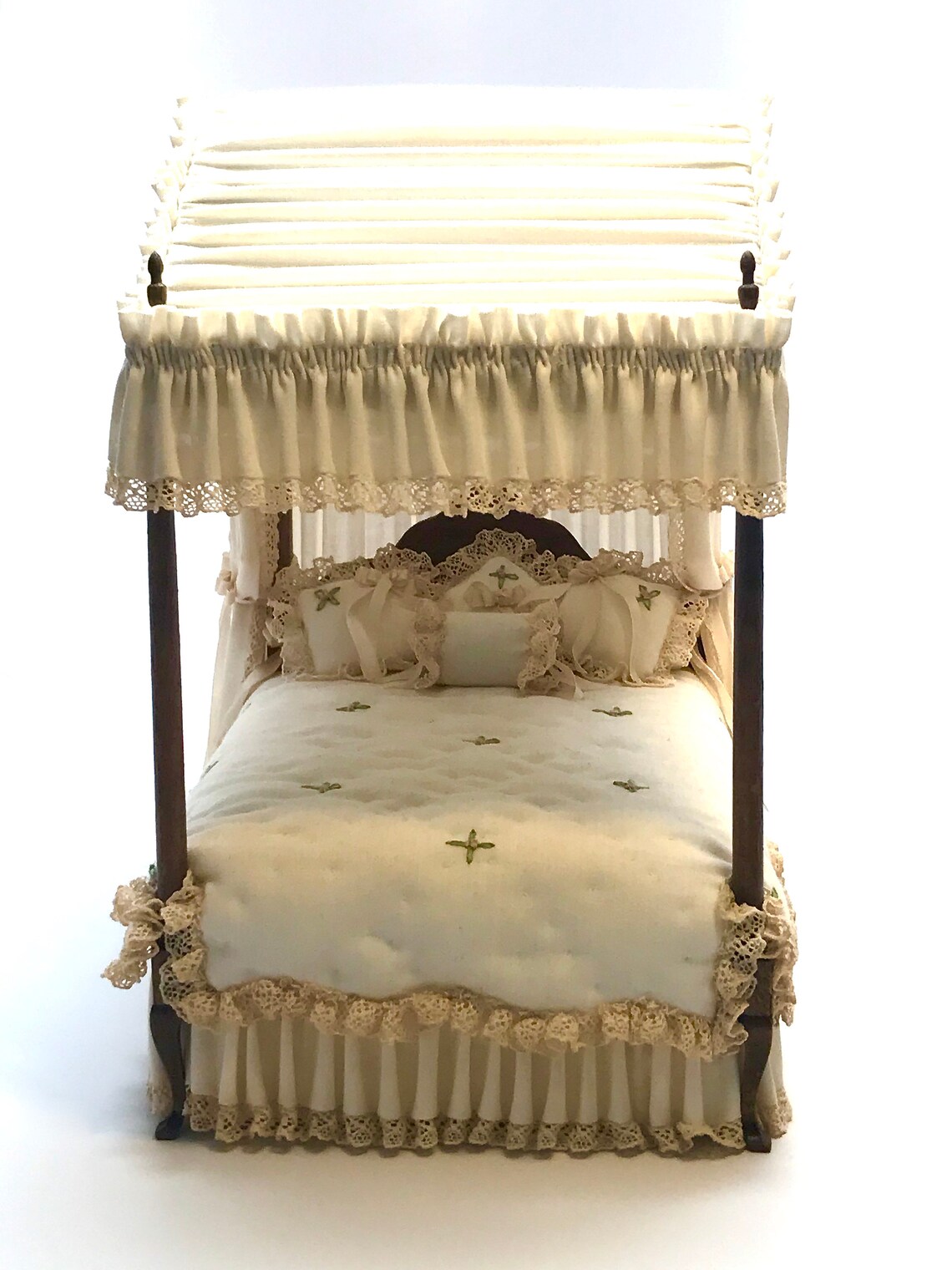 Dollhouse Canopy Bed Artisan Made Furniture Miniature Etsy