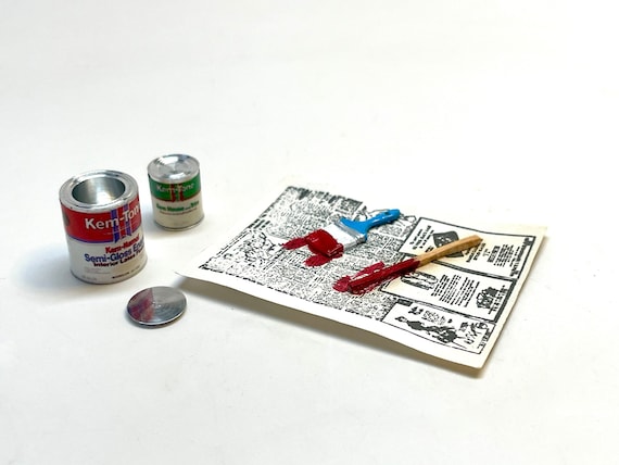 Dollhouse Painting Supplies, Miniature, Utility Room, House Painter, Work  Shop, Metal, Wood, Miniaturist, Newspaper, 1:12 Scale, Set of 4 Pc 