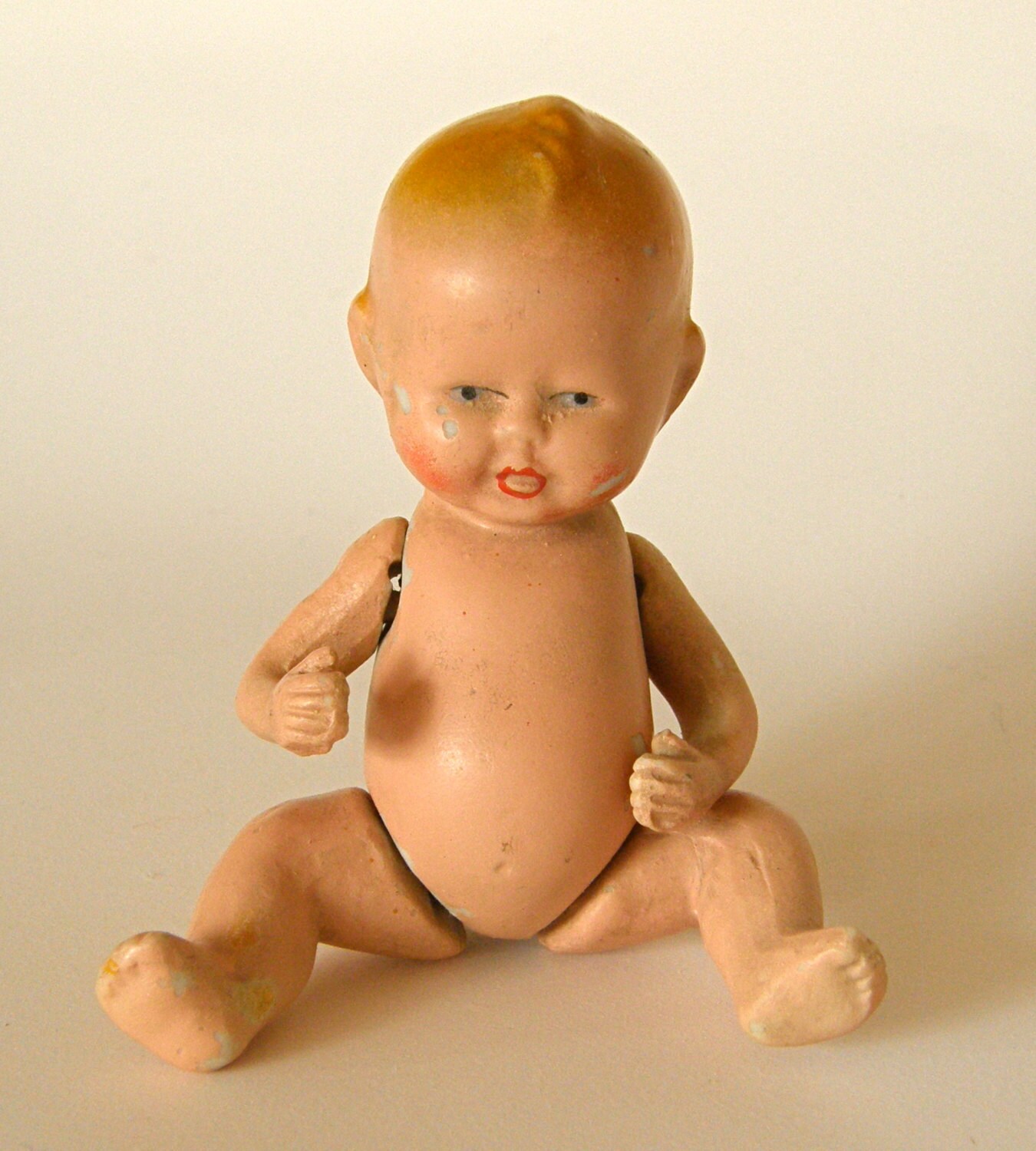 Antique Painted Bisque Jointed Baby Doll Japan c1930 Etsy
